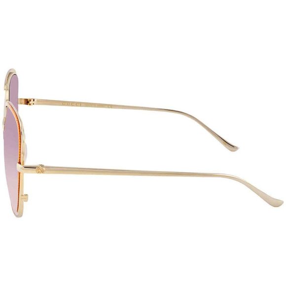 NEW Gucci Violet and Gold Rectangular Women's Sunglasses - Picture 3 of 4